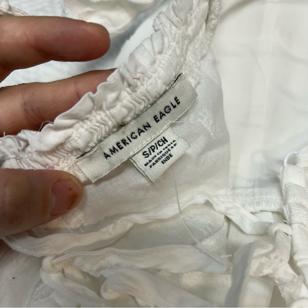 American Eagle White Swiss Dot Tiered Sundress - Picture 2 of 4